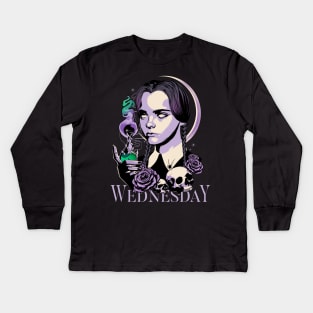 Wednesday Addams Kids Long Sleeve T-Shirt